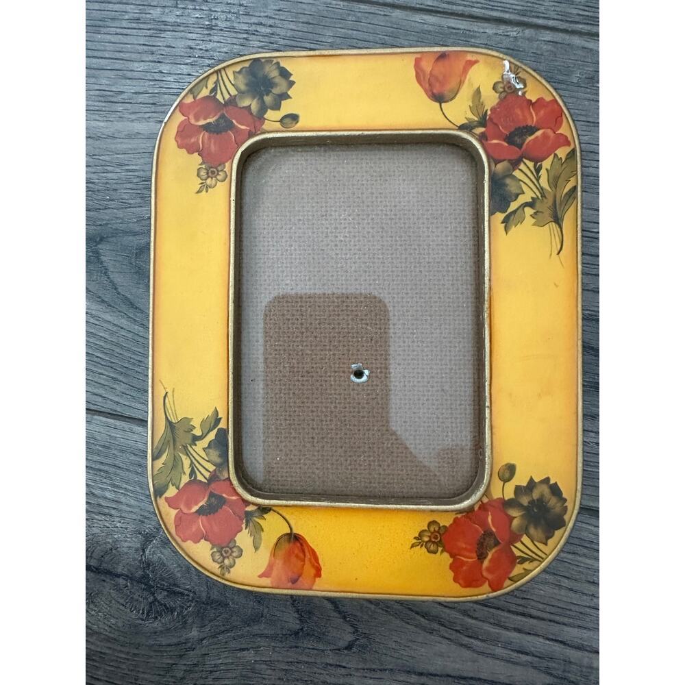 vintage The Bucklers Hand Crafted Floral Enamel Photo Frame